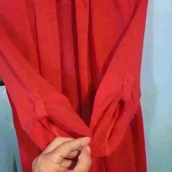 essentials by MIlano cardigan sweater, coral size L - Picture 4 of 5